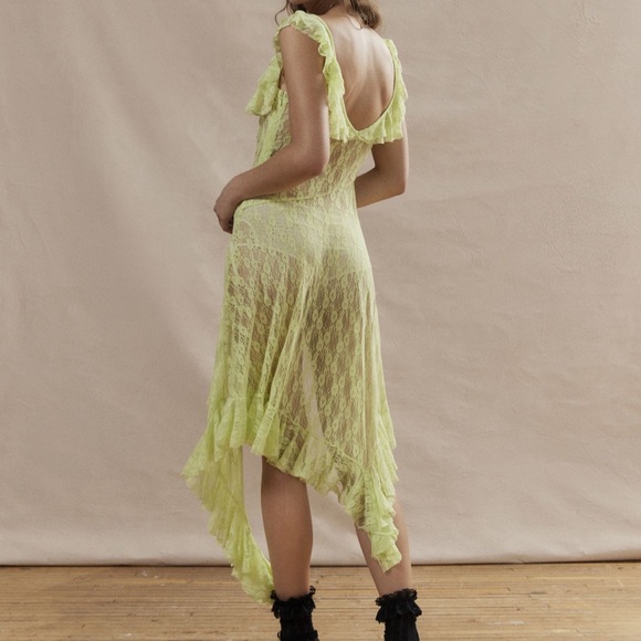 Kimchi Blue Lace Ruffle Dress in Light Green - Picture 12 of 12
